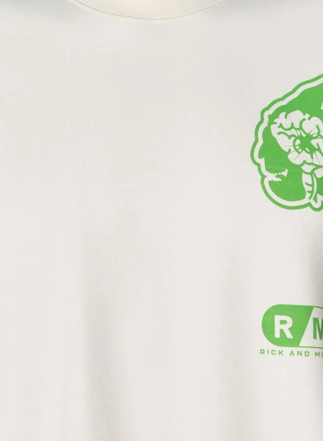 اس بي كاركترز Men Regular Fit Crew Neck Short Sleeves Rick and Morty Print T-shirt